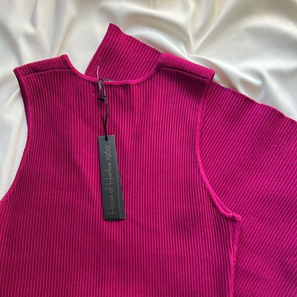 NWT House Of Harlow Fuchsia Ribbed Dress  ✨ - Picture 3 of 3